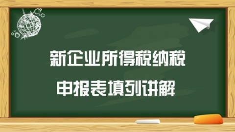 新企業所得稅納稅申報表填列講解 